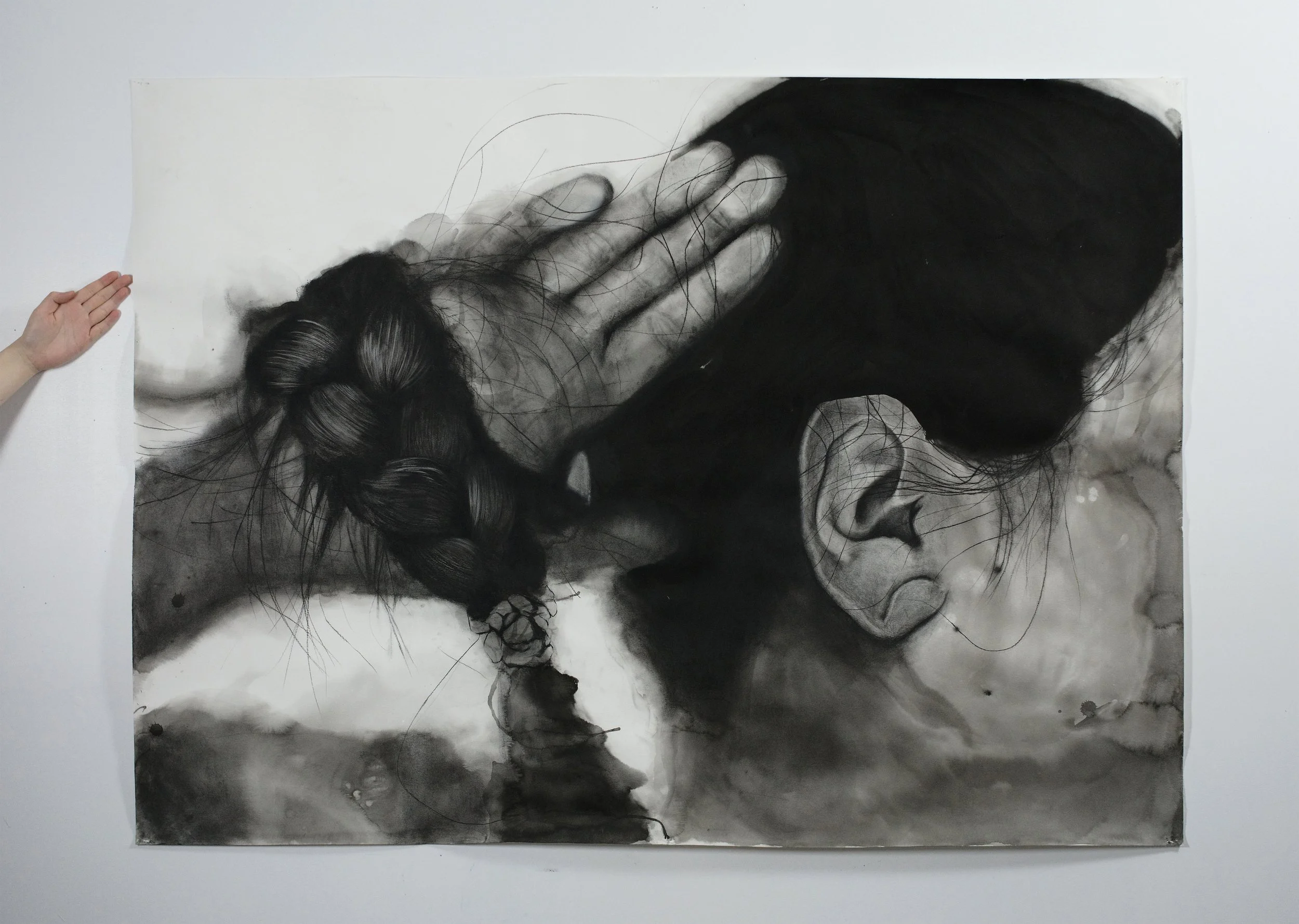 Second Step, ink and charcoal on paper, 42 x 58”, 2025