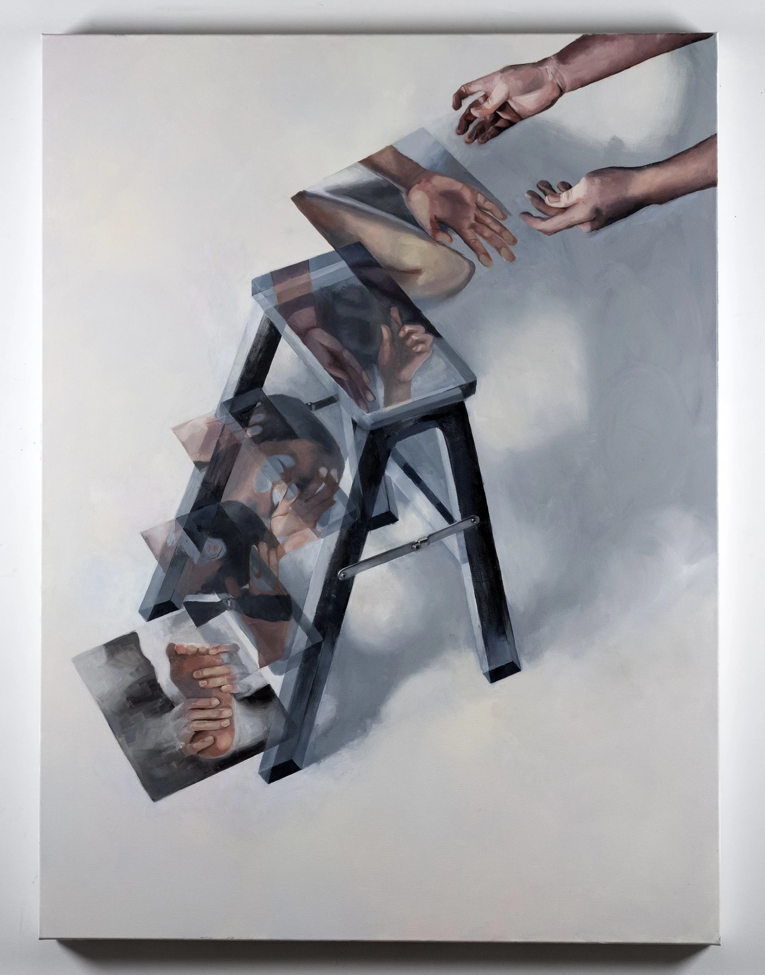 Step and Repeat, oil on canvas, 40 x 30”, 2025