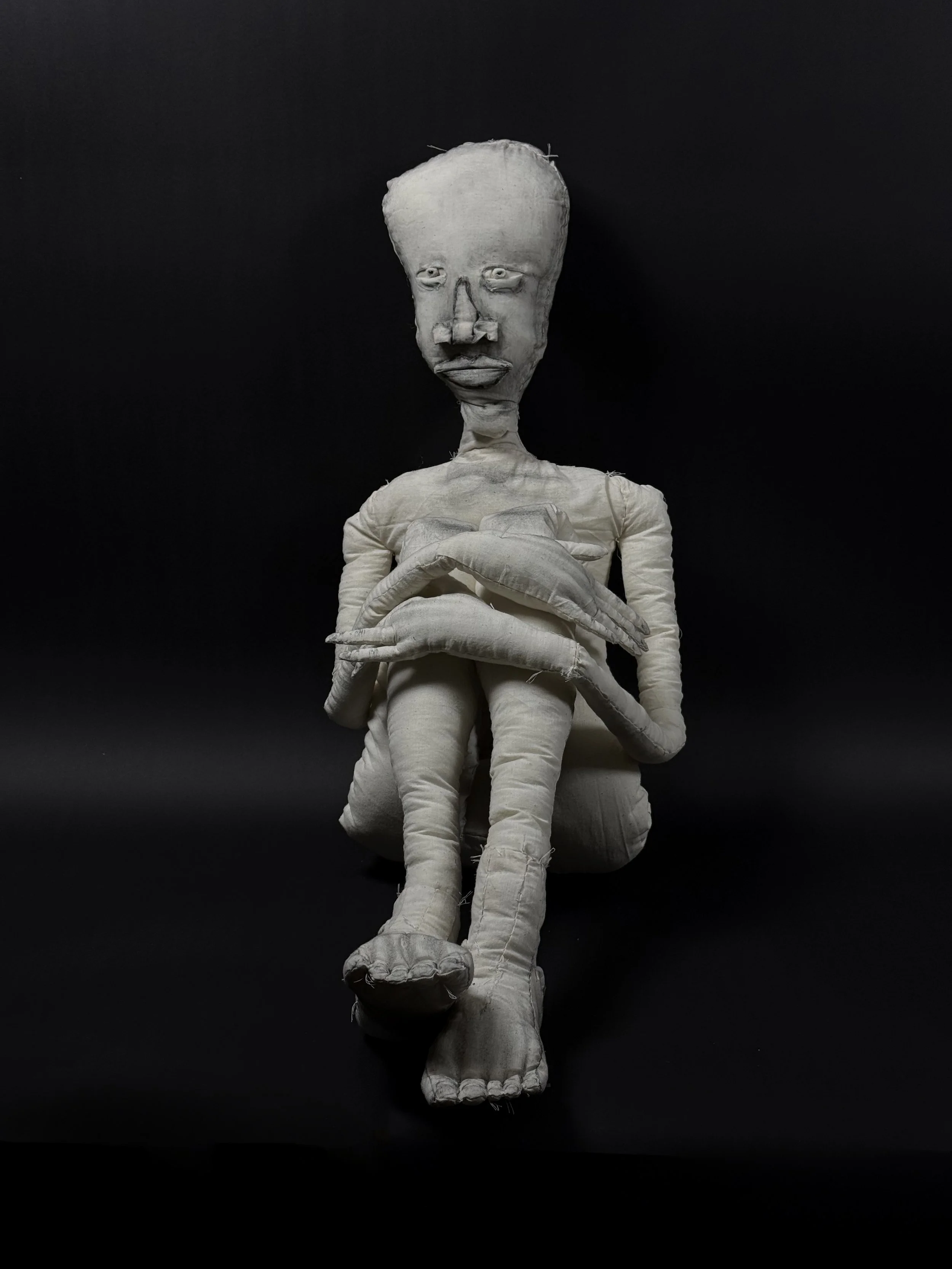 The Character and I, graphite on muslin, 66 x 16 x 7.5”, 2024