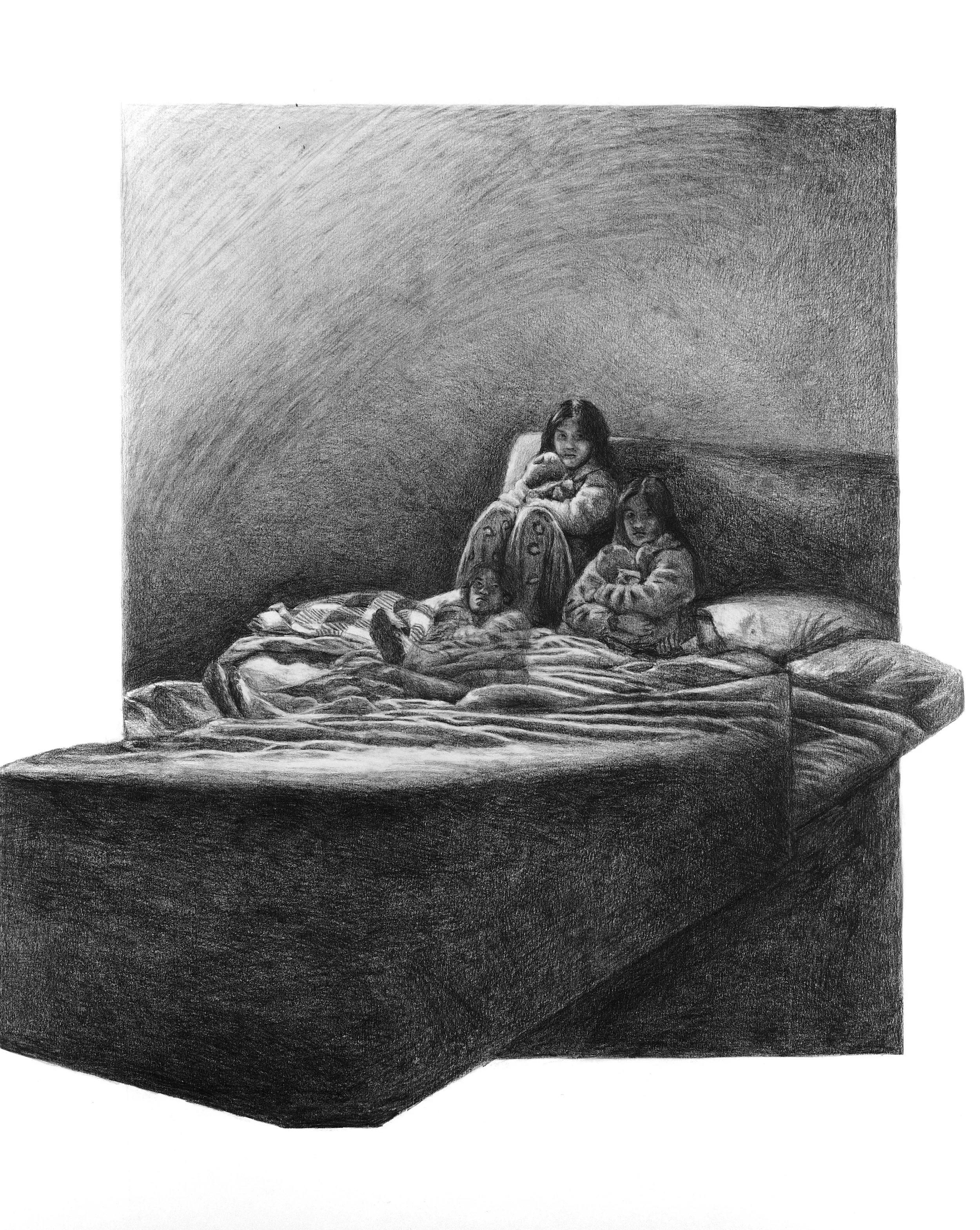In Solitude, graphite on paper, 24 x 18”, 2024
