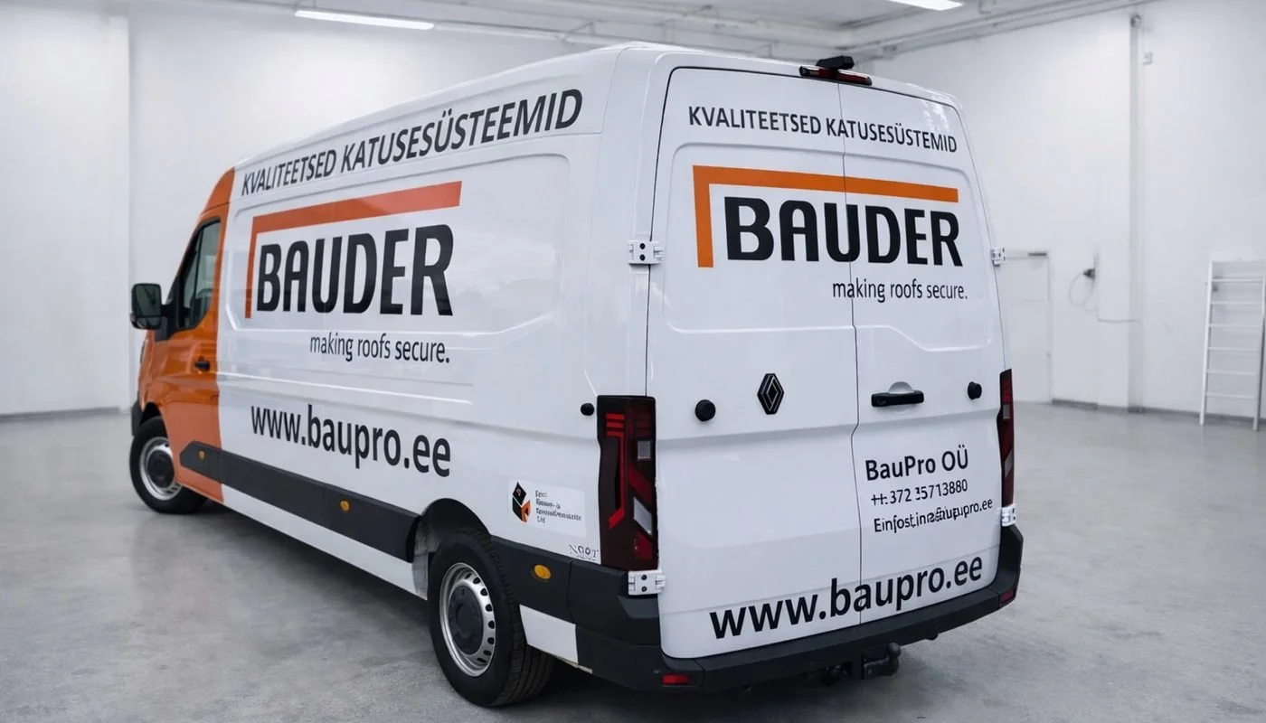 firma reklaamkleebised kaubikul ettevõtte brändinguga