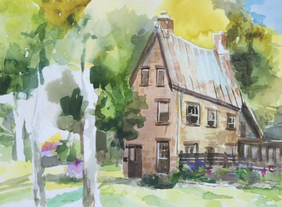 Plein air painting restored Brisbane house 2024