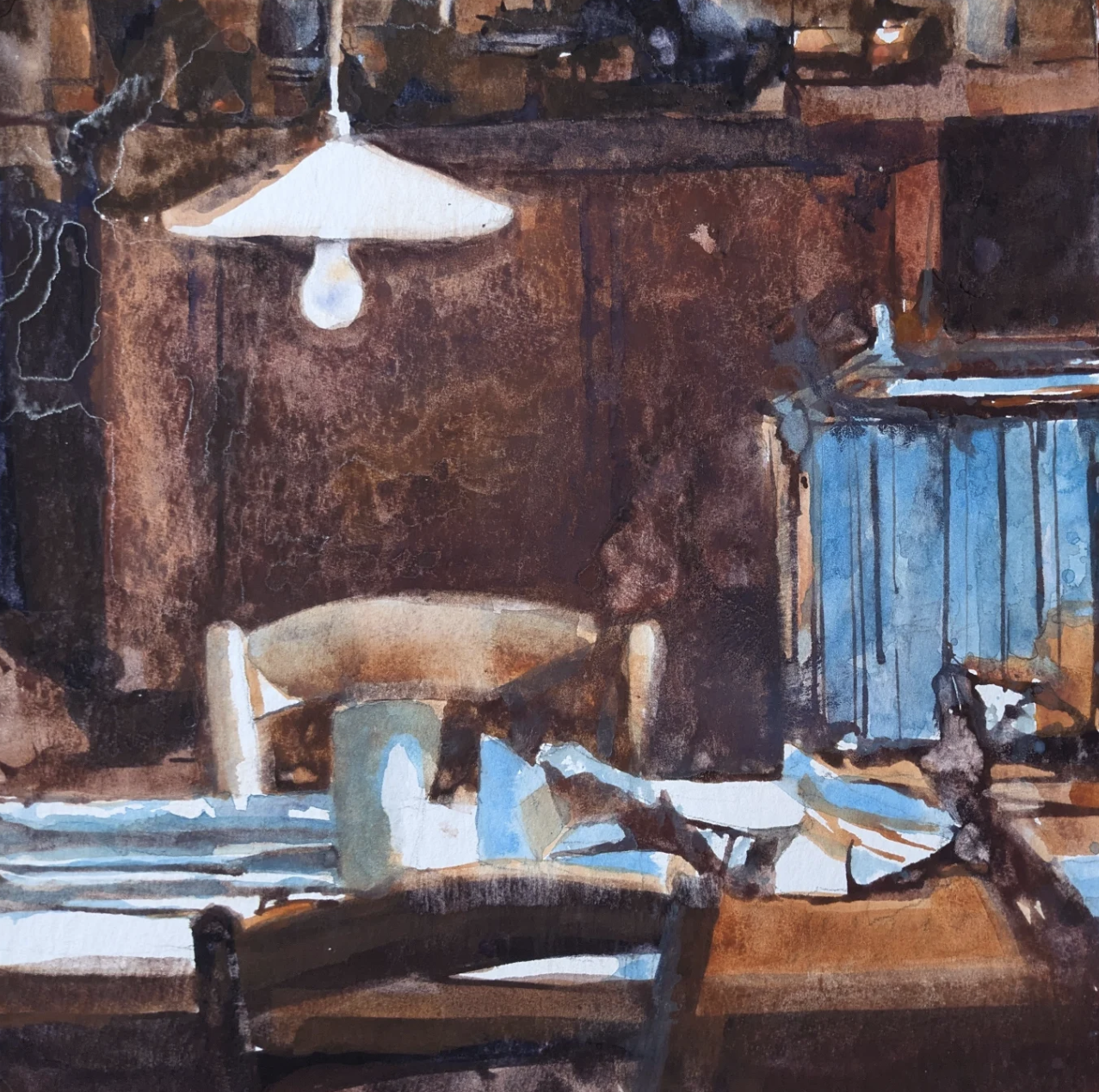 cellulose paper with watercolor  Lee Schauer  september 30 2025