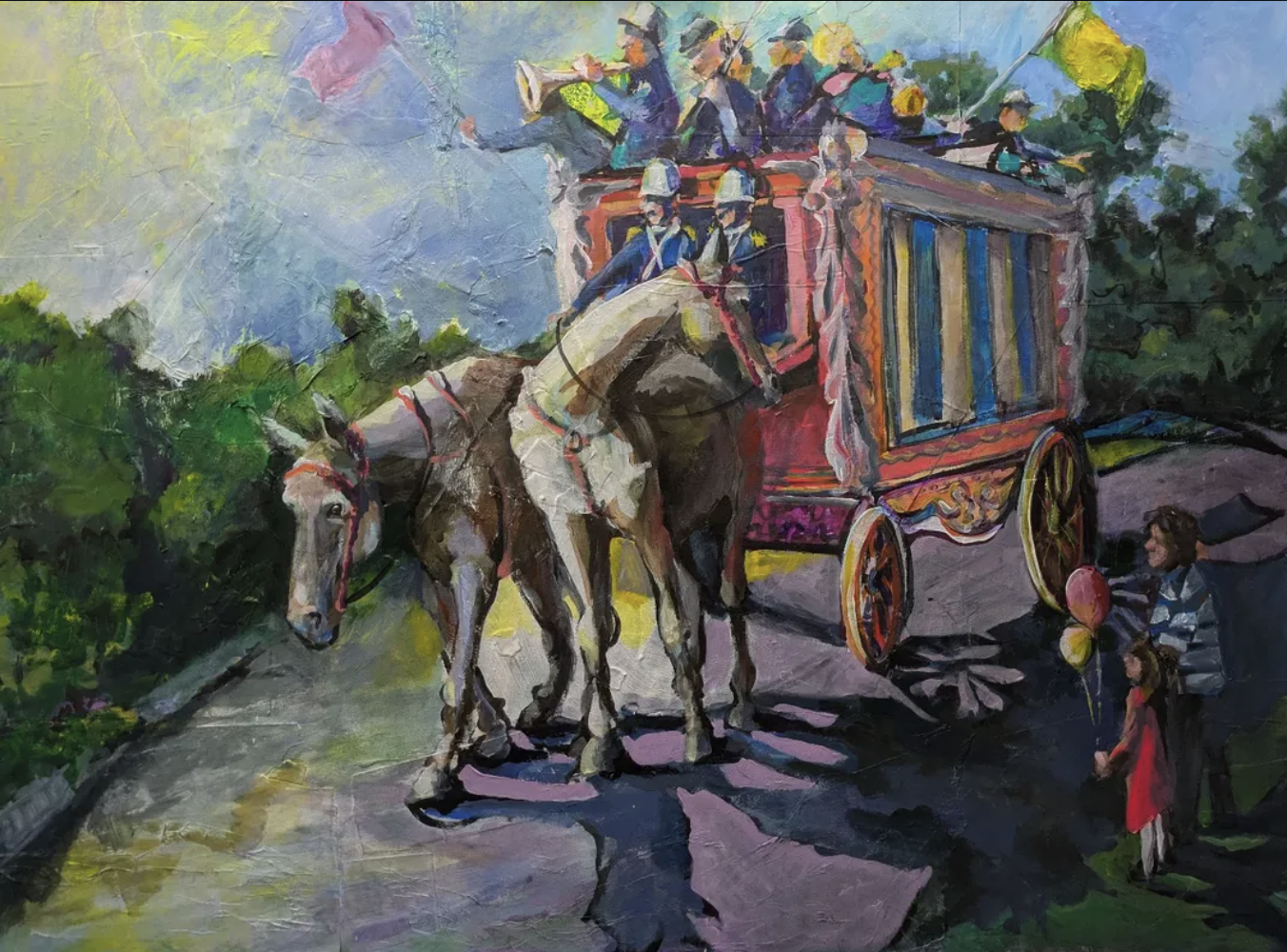 The Circus with Dad, 4'x3' by lee schauer 2025