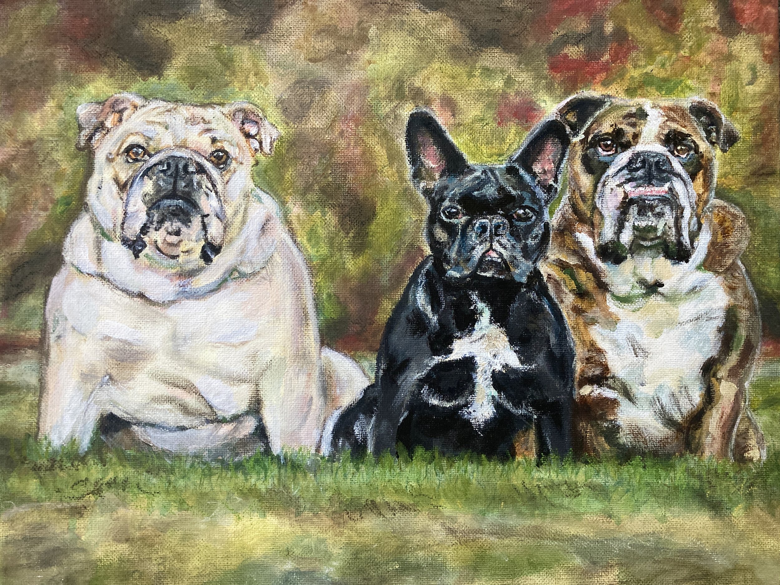 Lucy, Coco and Mack
2025
11x14
acrylic and pastel on canvas