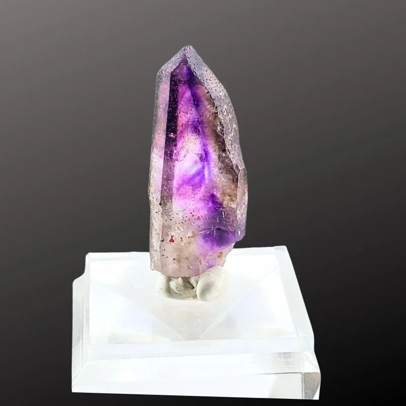 Brandberg Amethyst crystal from Brandberg Mountain, Namibia at Infinity Crystal Shop, known for its clarity and vibrant purple zoning.