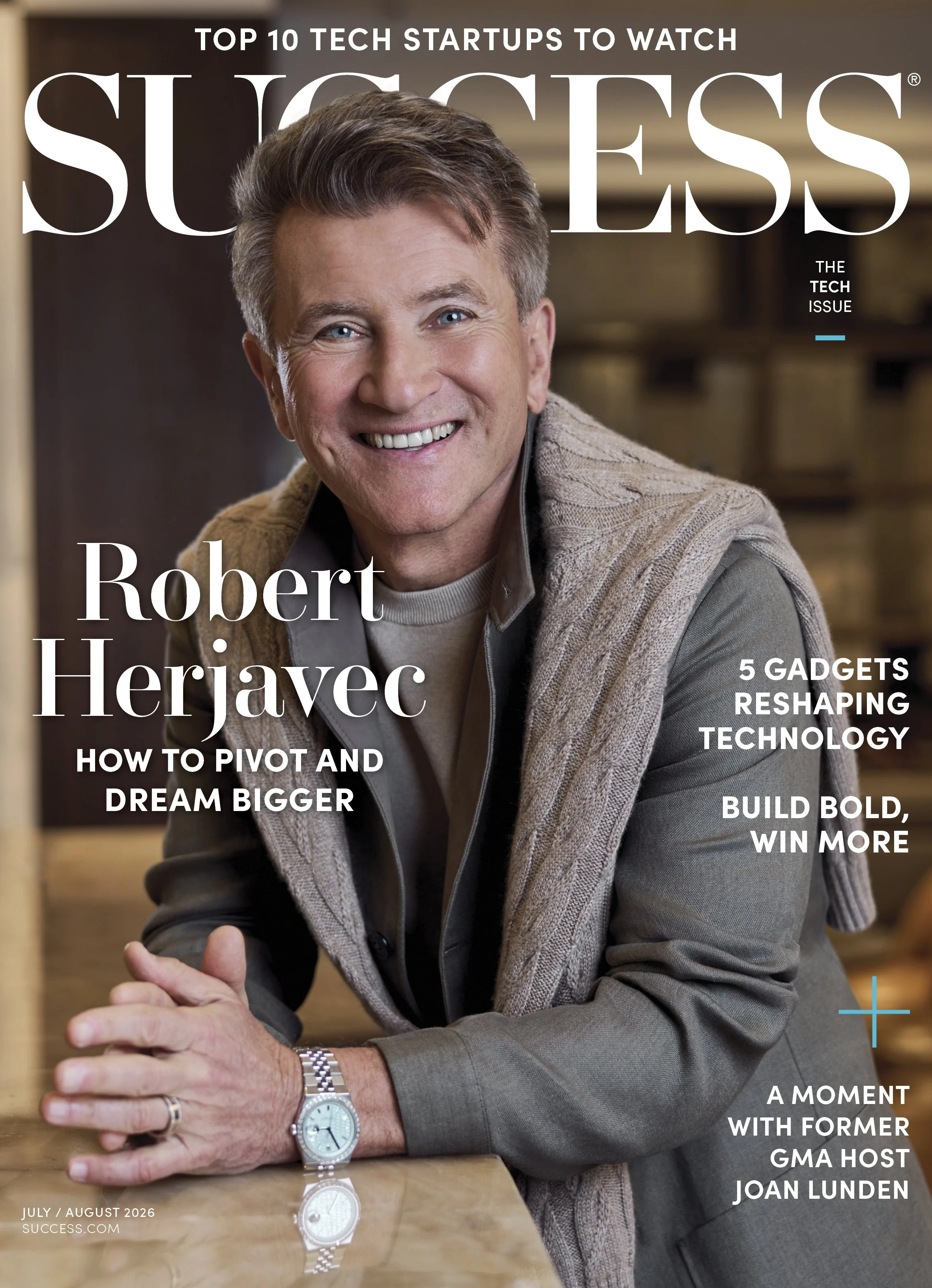 Robert Herjavec for Success Magazine, July 2026 print & digital; shot by Lindy Lin