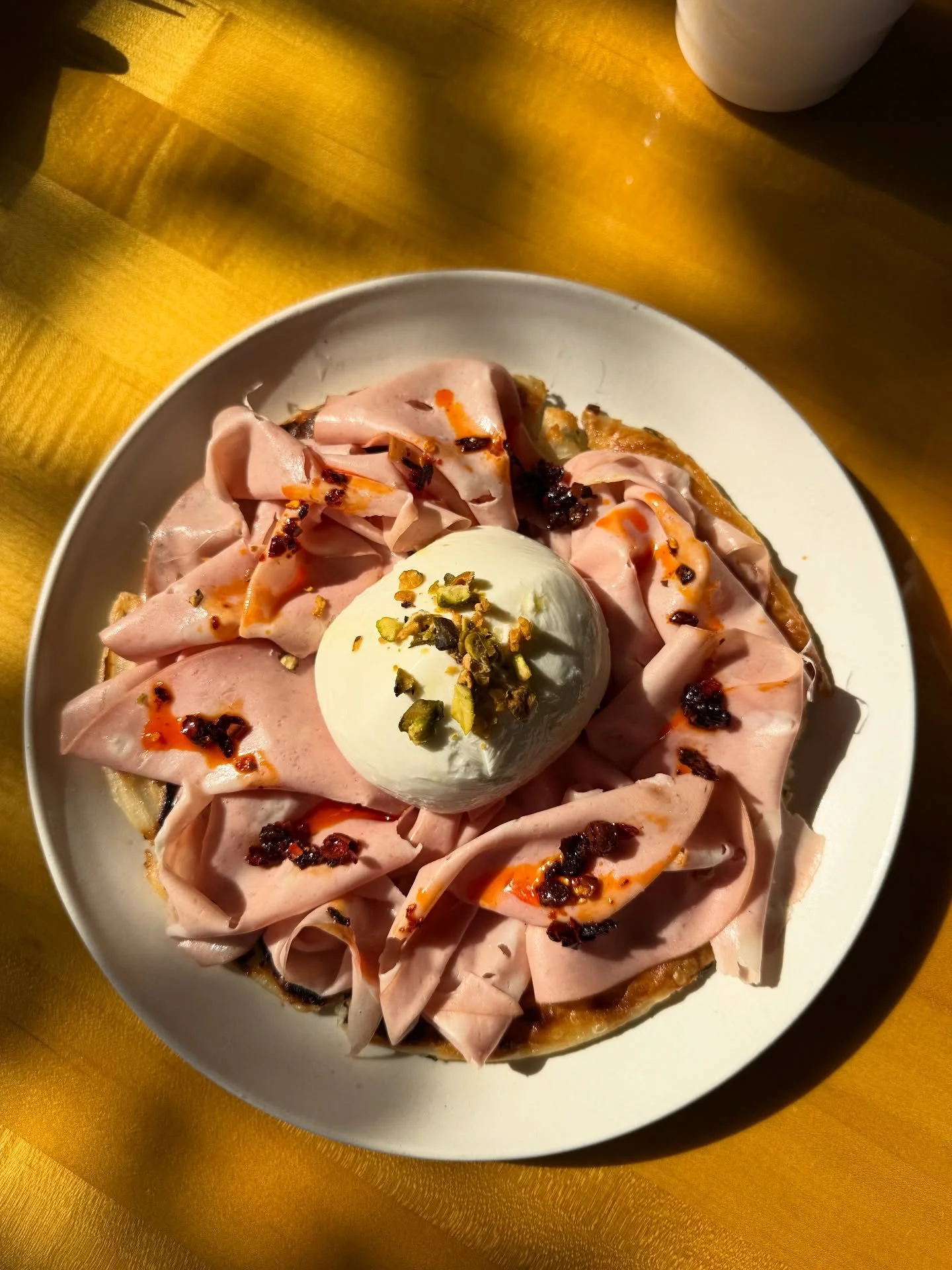 Mortadella &amp; Burrata Scallion Pancake