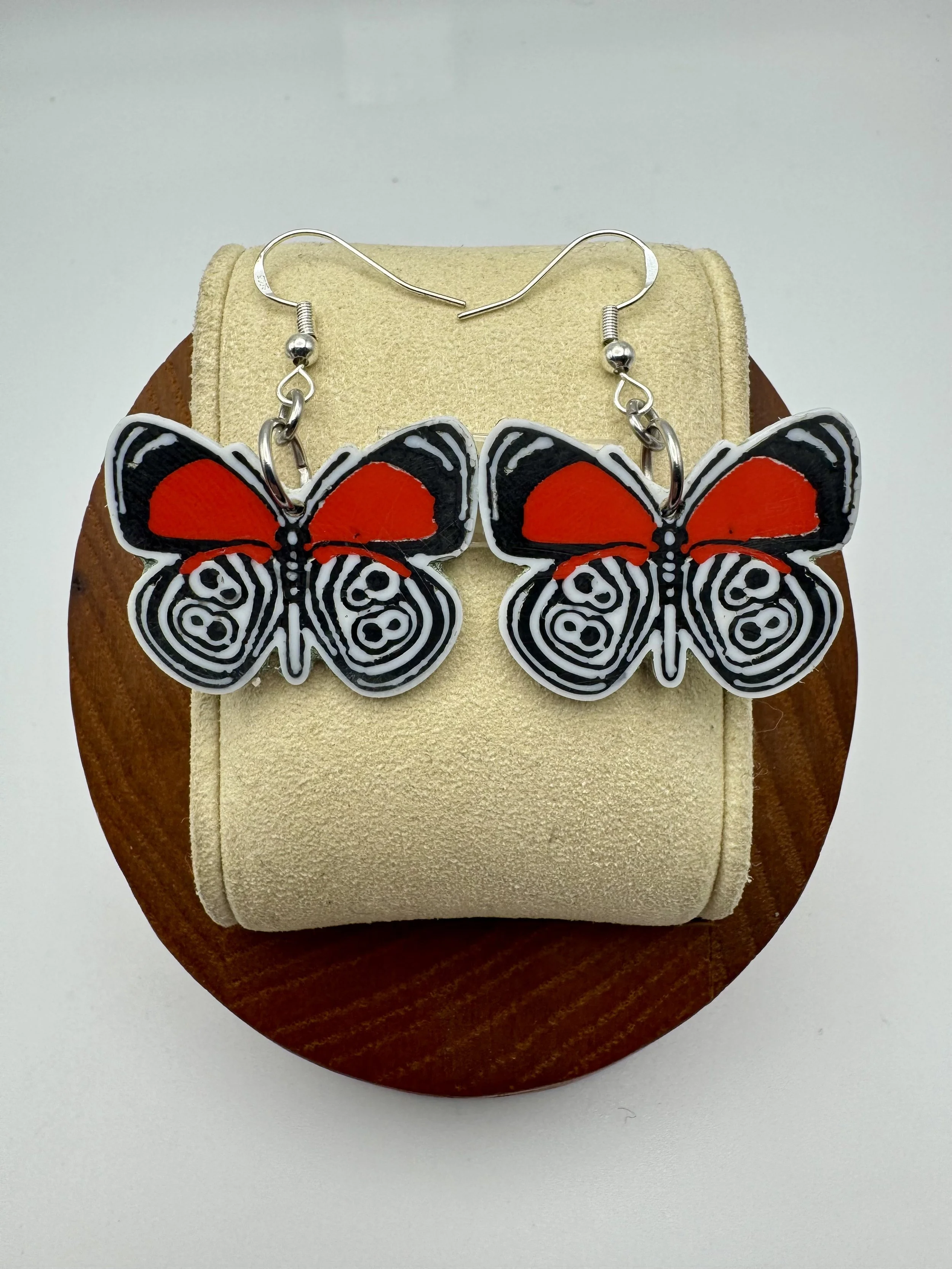 Diaethria clymena Earrings – Original Artist – Sterling Silver Hooks