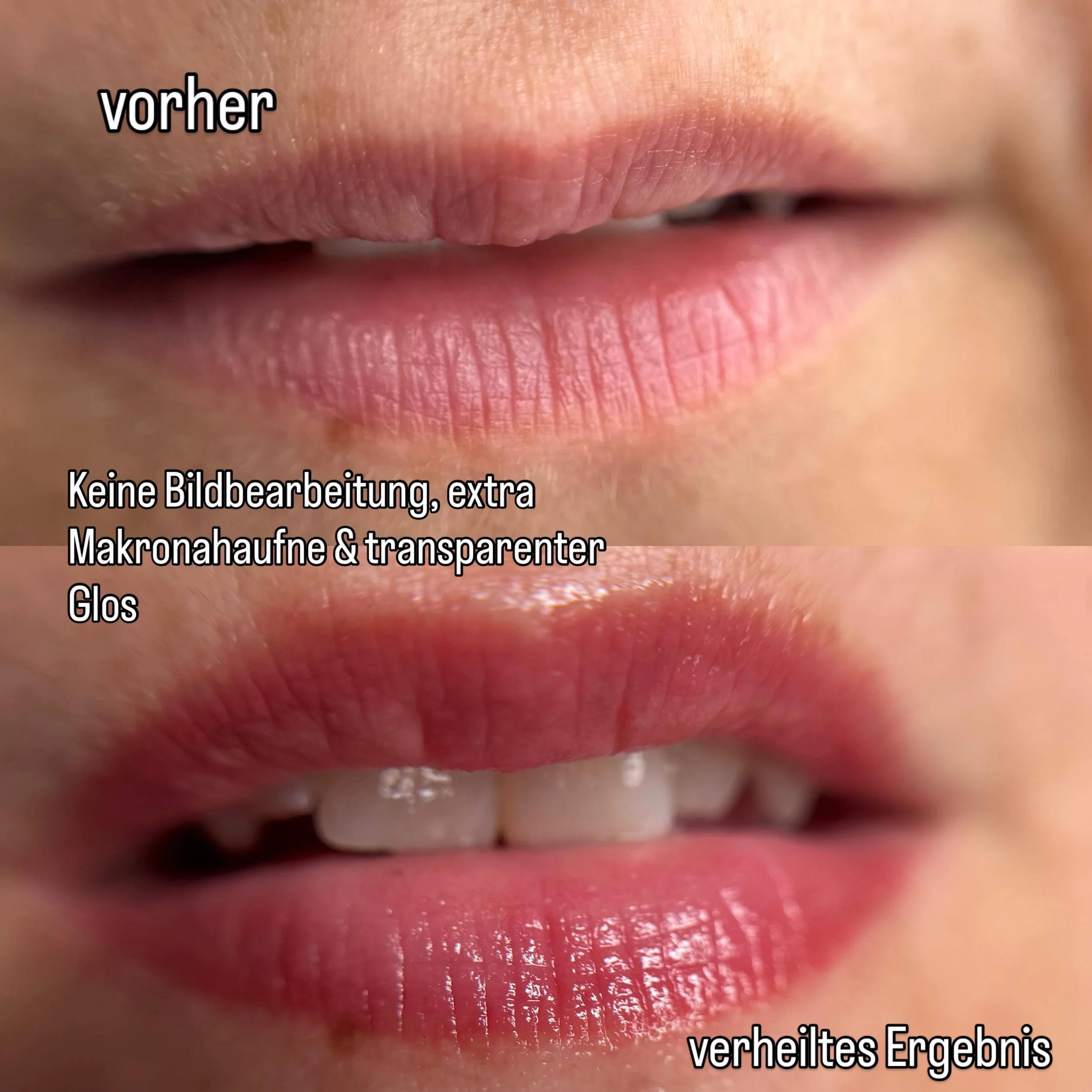 Lippen PMU - Vorher- Nachher