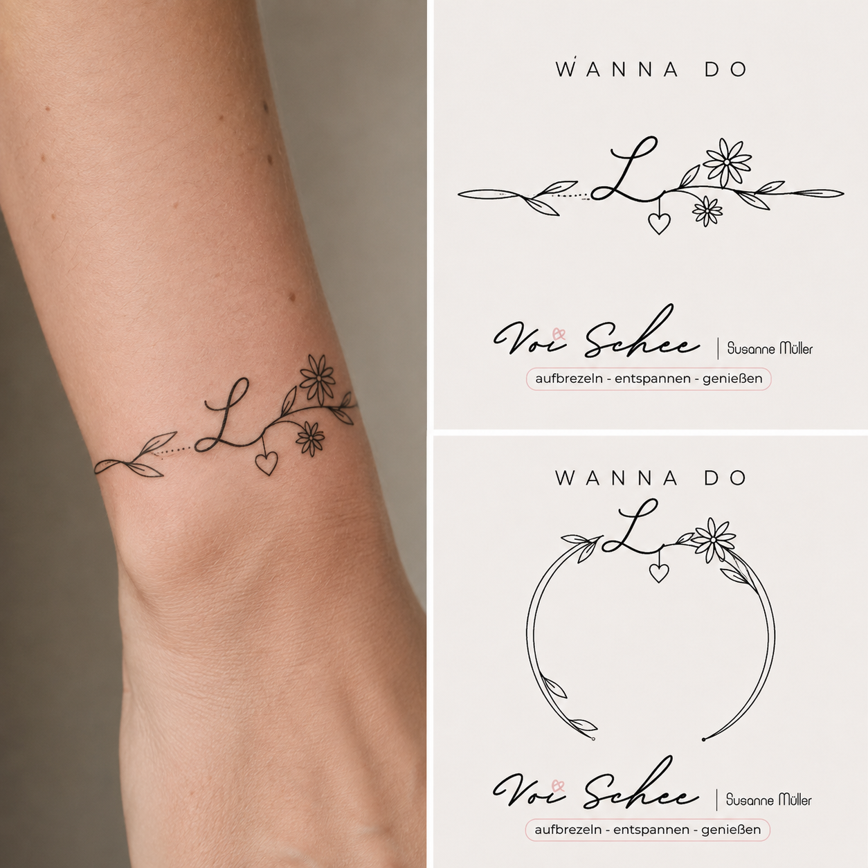 Fine Line Wanna-do mit filigranem Armband-Tattoo von VOI SCHEE in Weichs