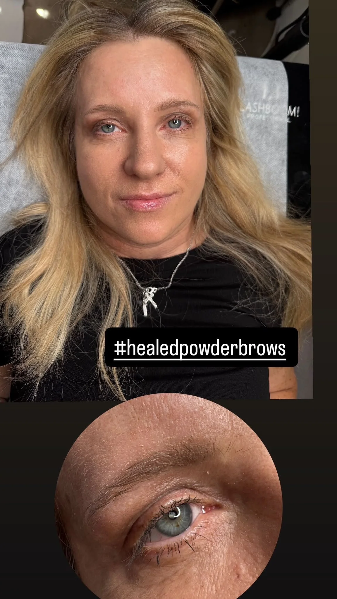 verheilte Powderbrows Blondinne natürlich und unauffällig VOI STUDIO in WEICHS