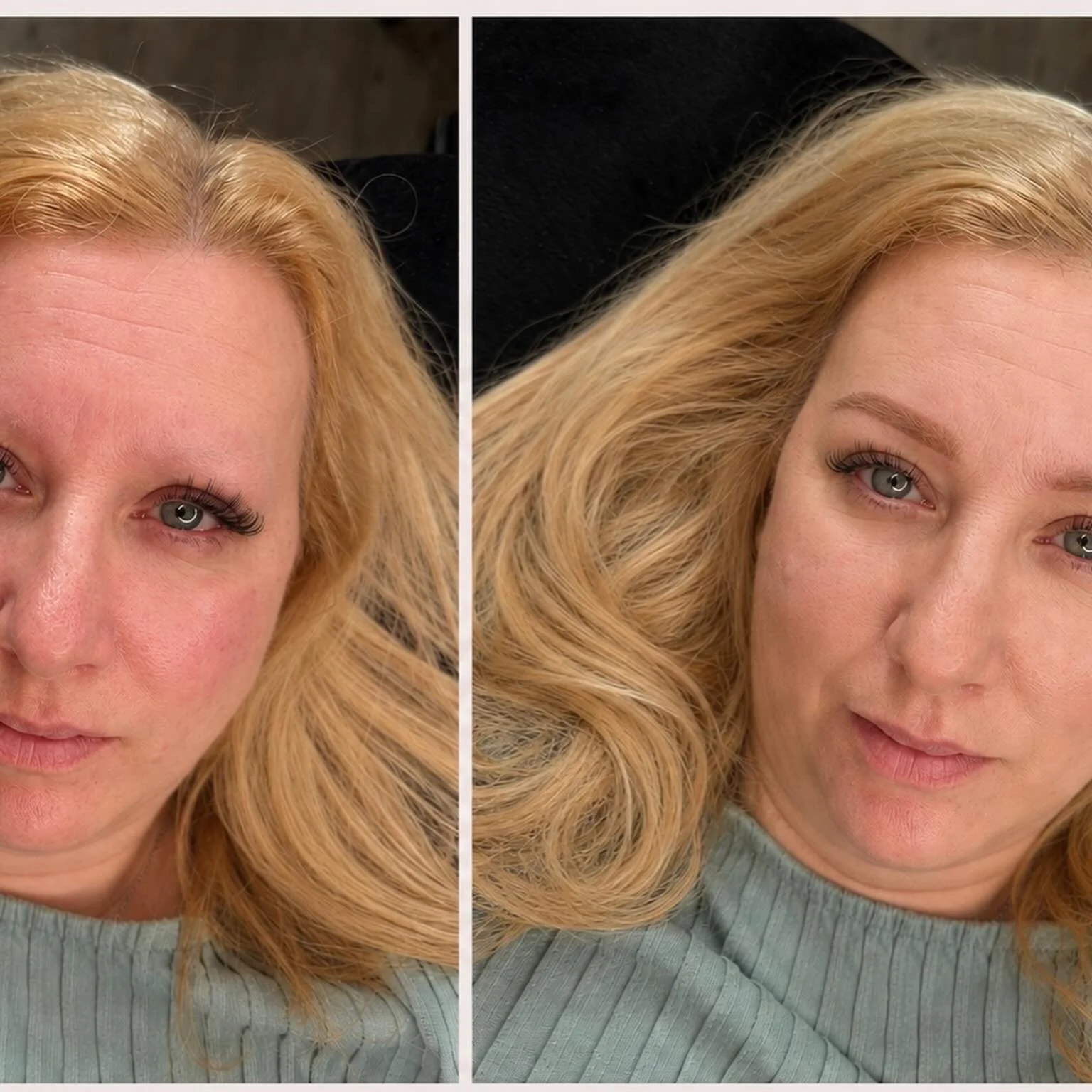 vorher nachher Bild Permanet Make UP Powderbrows verheilt heald VOI SCHEE STUDIO in Weichs