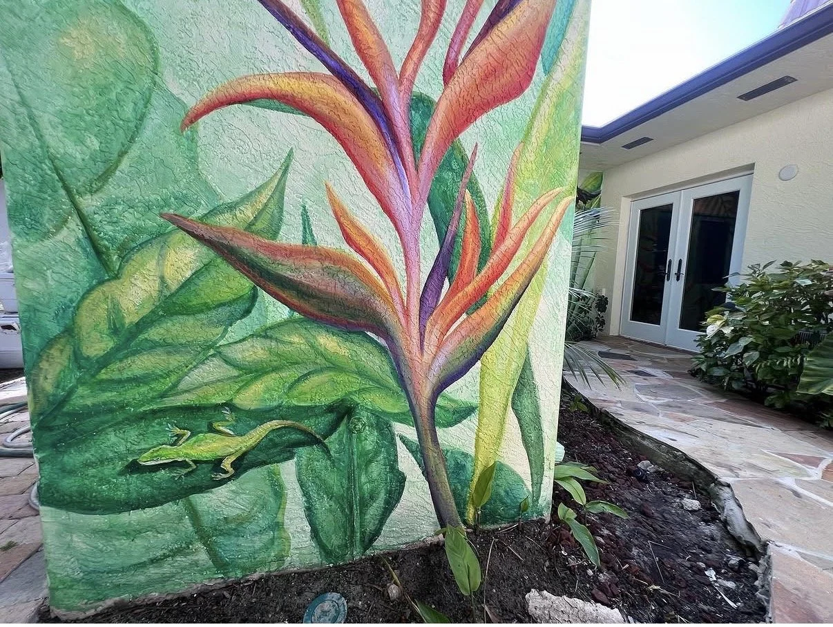 Lime Paint and Acrylic Exterior mural, Ft. Lauderdale, FL