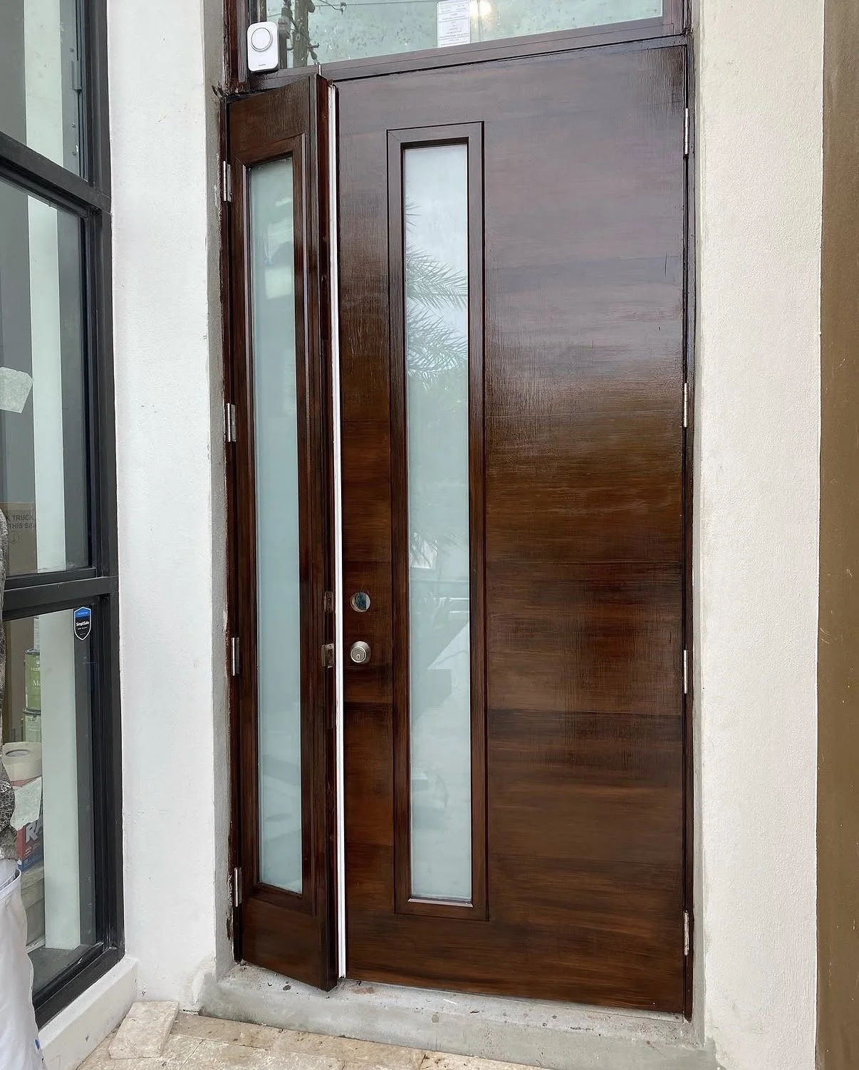 Faux wood door