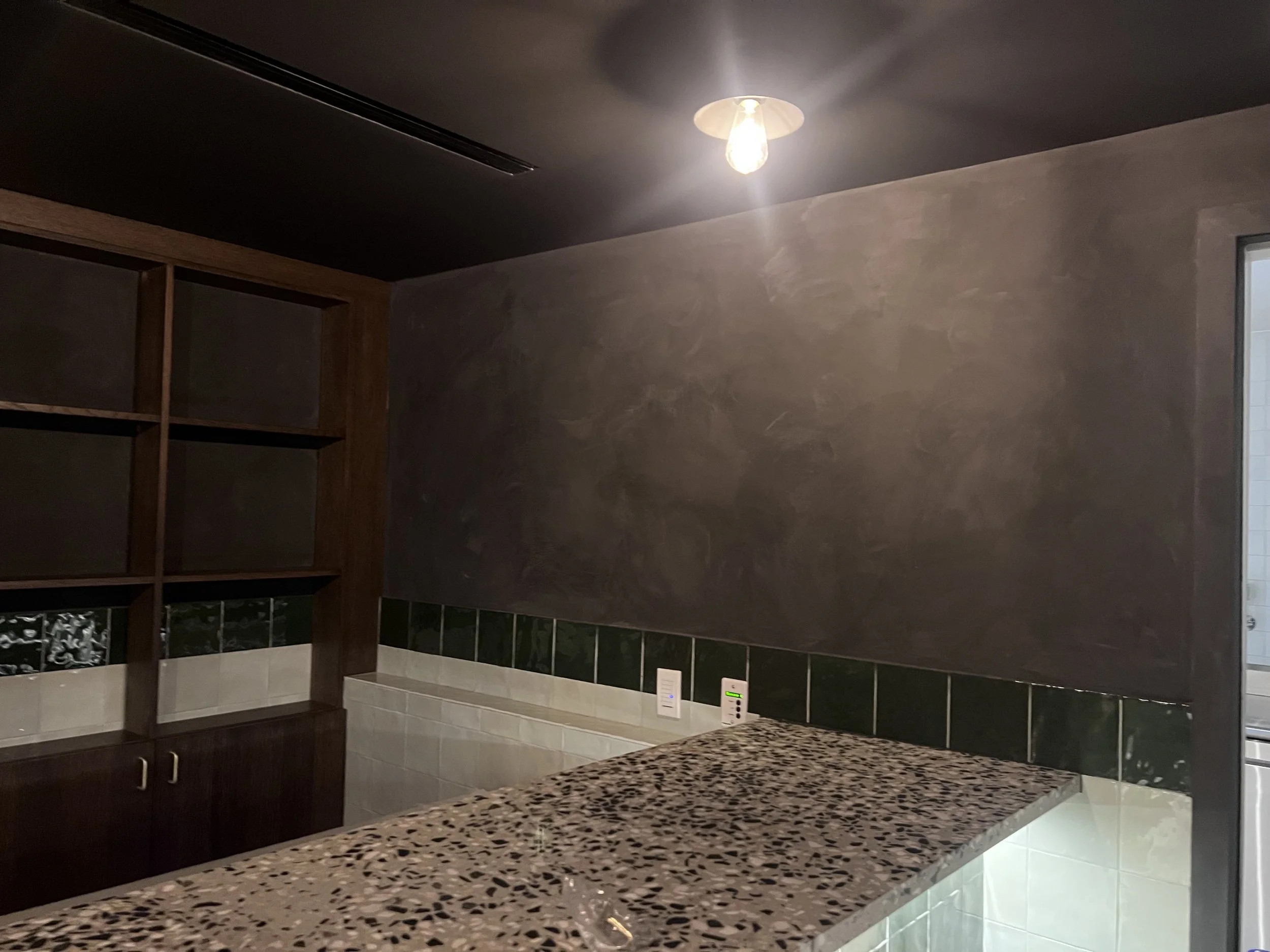 Lime paint finish in restaurant, Eva, Coconut Grove, Miami, FL