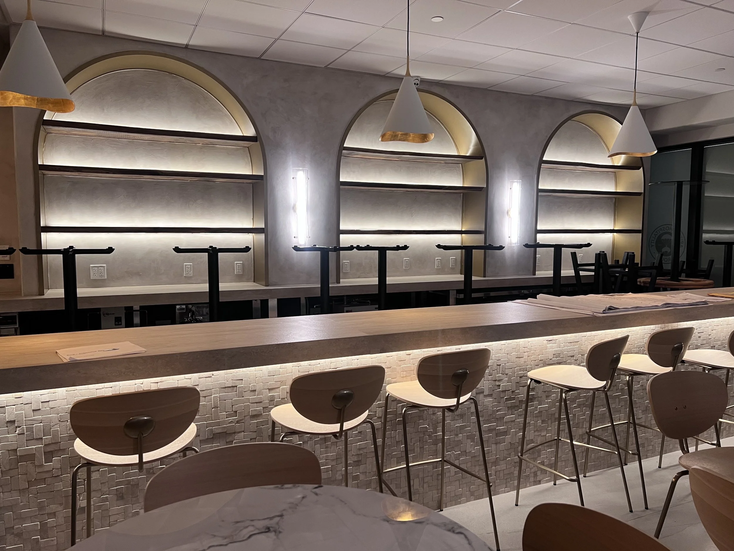 Lime paint finish in restaurant, Eva, Coconut Grove, Miami, FL