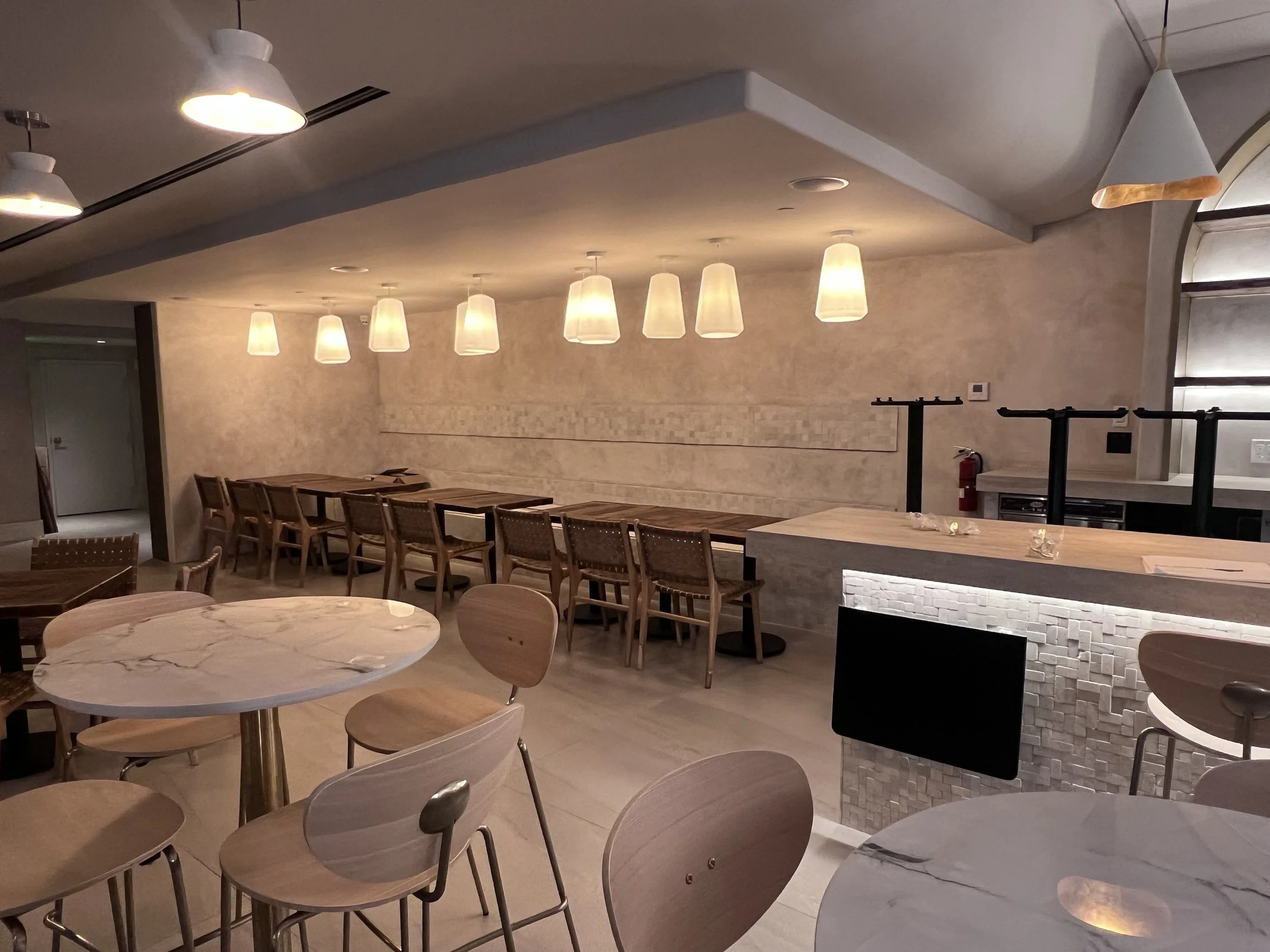 Lime paint finish in restaurant, Eva, Coconut Grove, Miami, FL