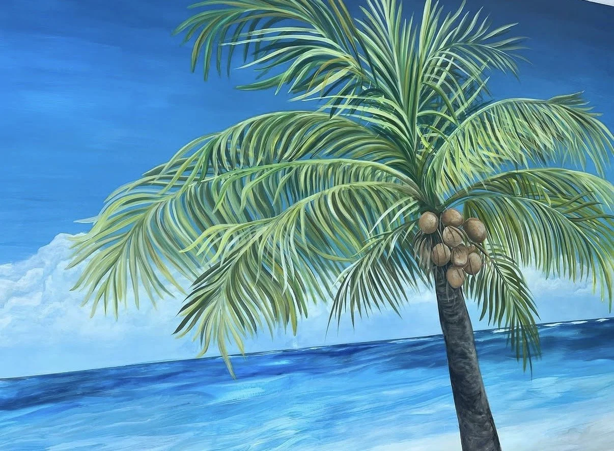 Exterior ocean mural in Acrylic