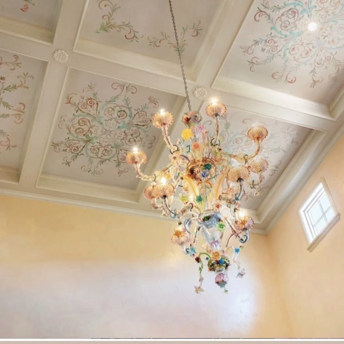Hand painting and metallic pink decorative finish in Miami.