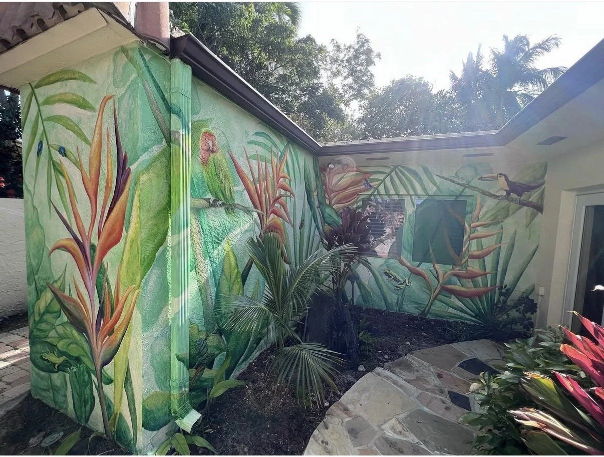 Lime Paint and Acrylic Exterior mural, Ft. Lauderdale, FL
