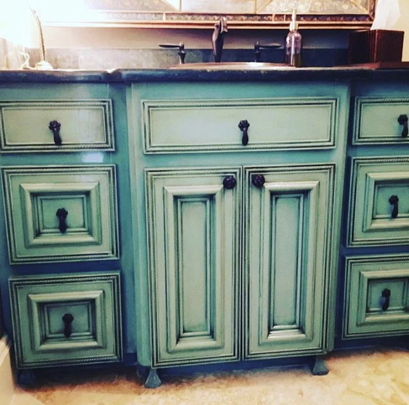 Antique painted cabinetry
