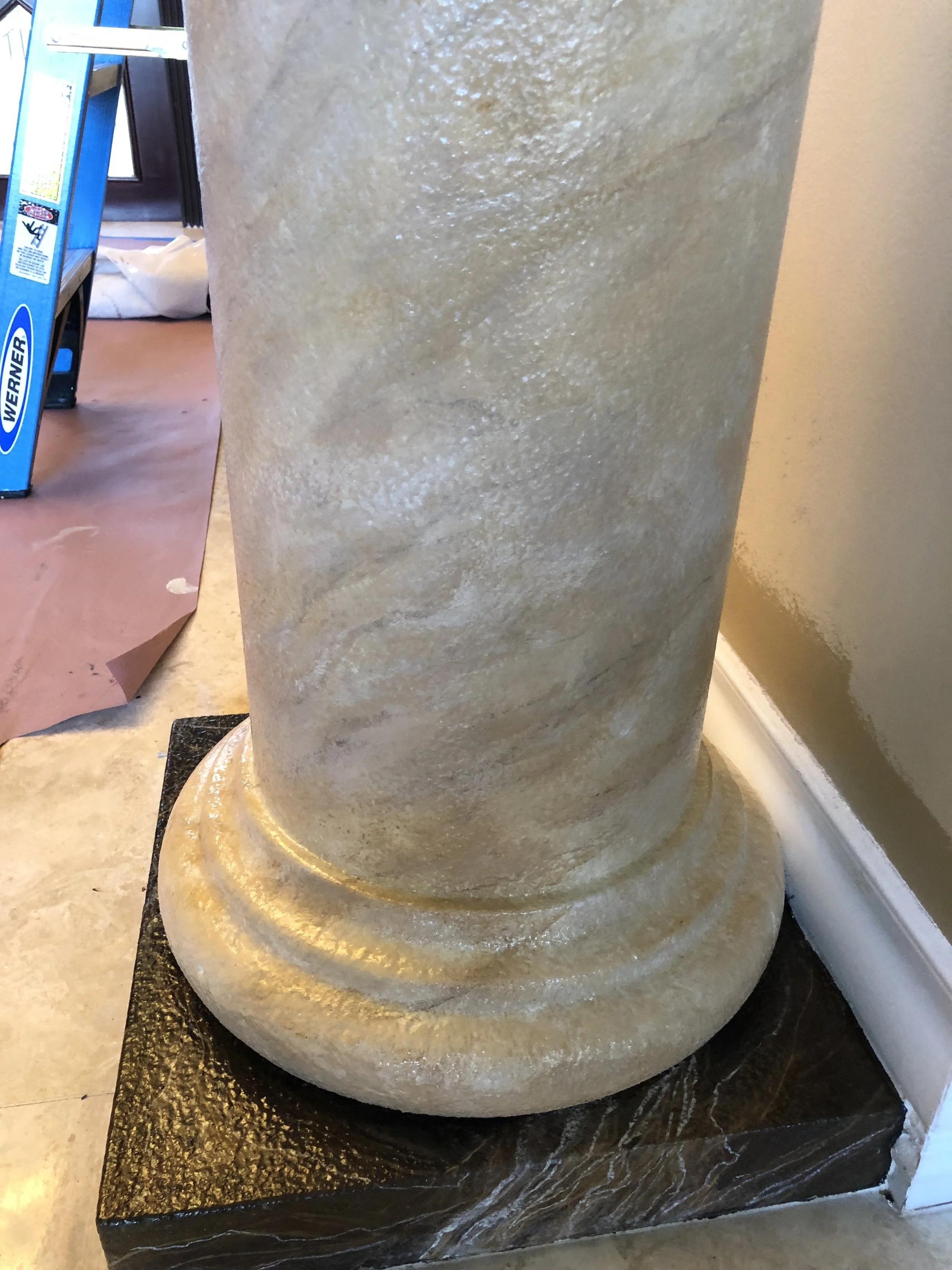 Faux marble columns