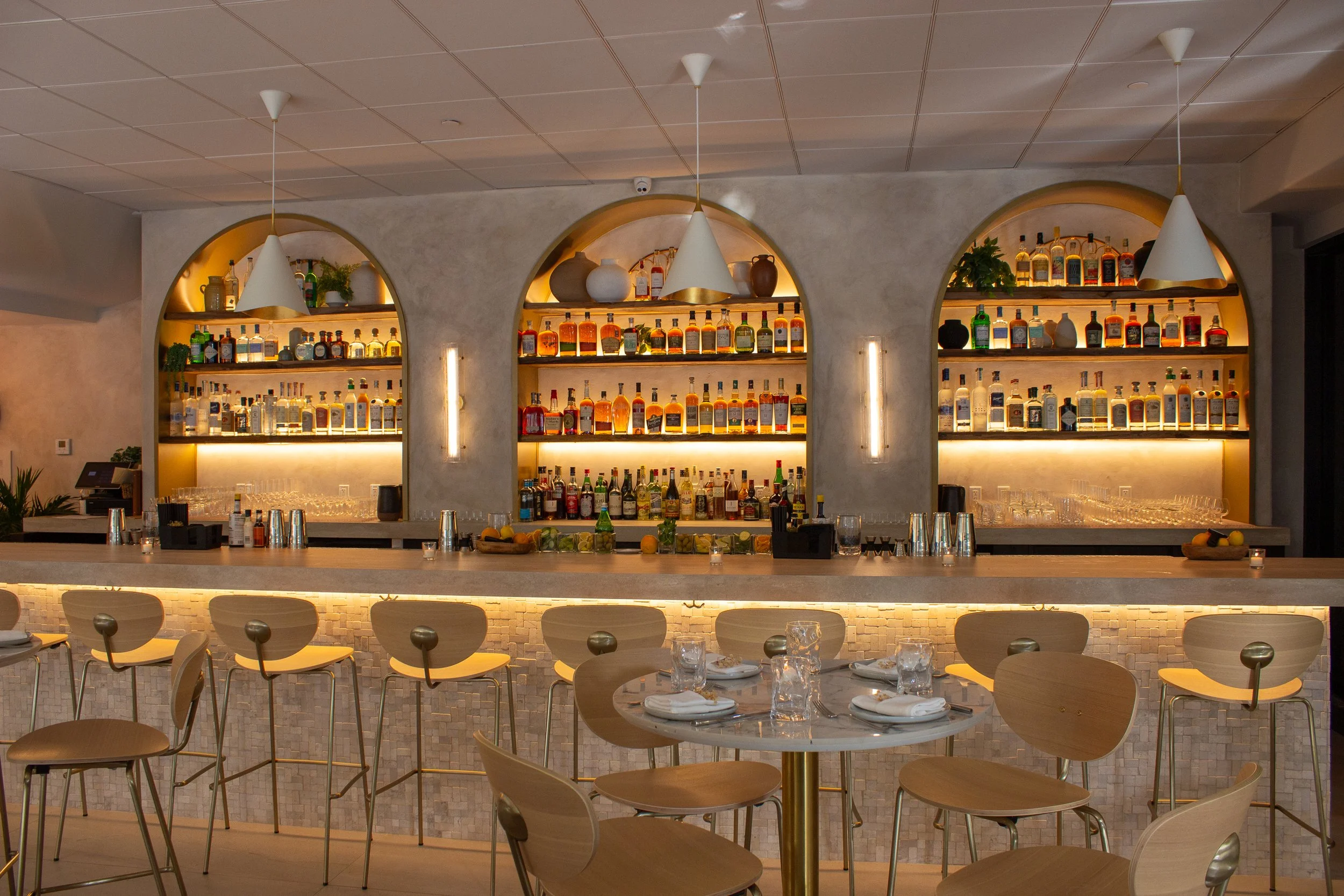 Lime paint finish in restaurant, Eva, Coconut Grove, Miami, FL