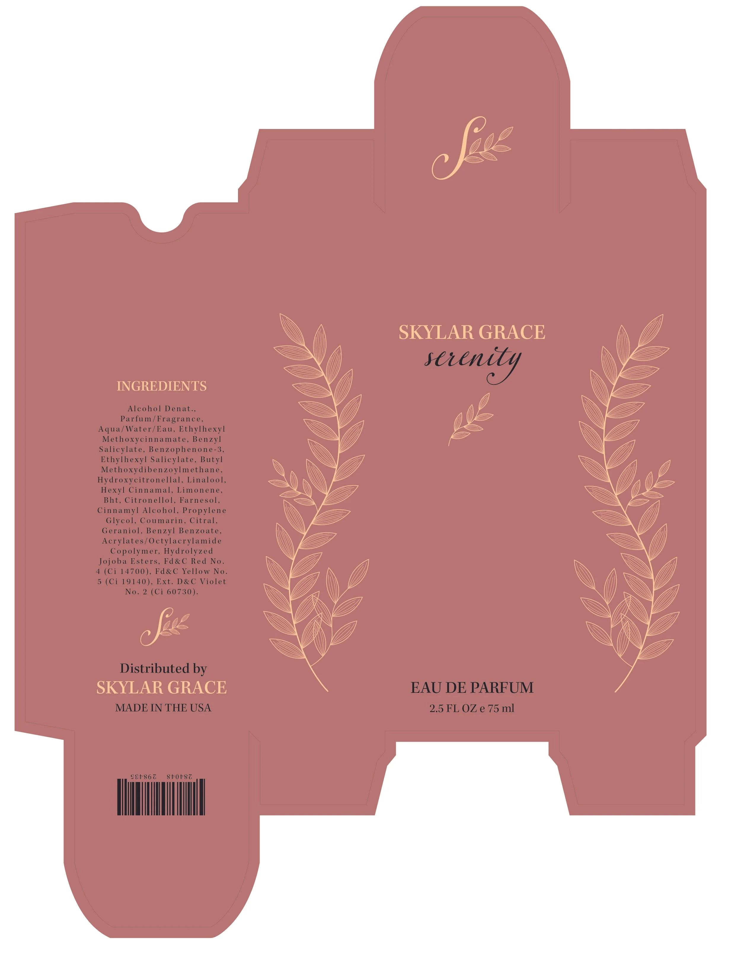 Dieline or box template for perfume packaging