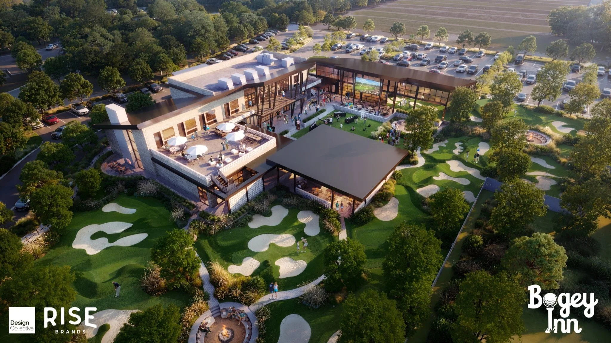 RENDERING SNEAK PEEK : @risebrands is partnering with the @dublinohio and @ruscillicc in collaboration with the @memorialgolf 
to reimagine the iconic The Bogey Inn.
The @thebogeyinn project features 36 signature holes - 27 outdoor holes and 9 cover