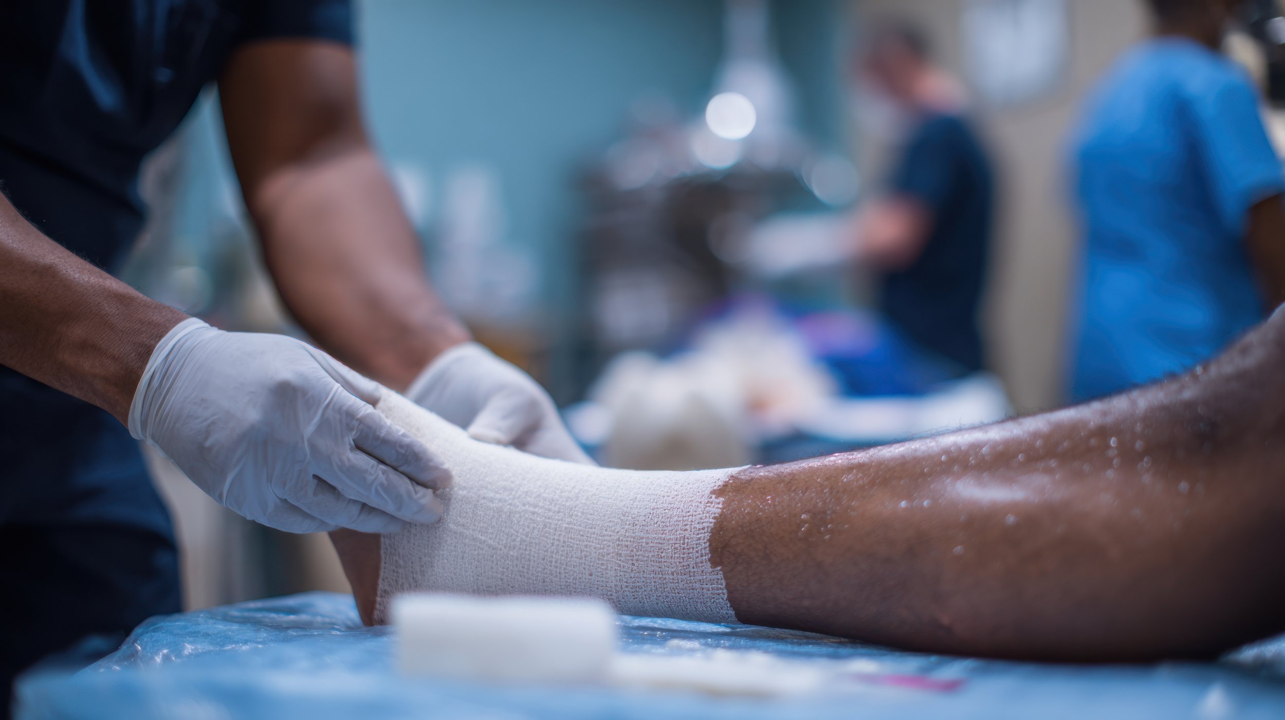 Dressing a wound that's been through debridement