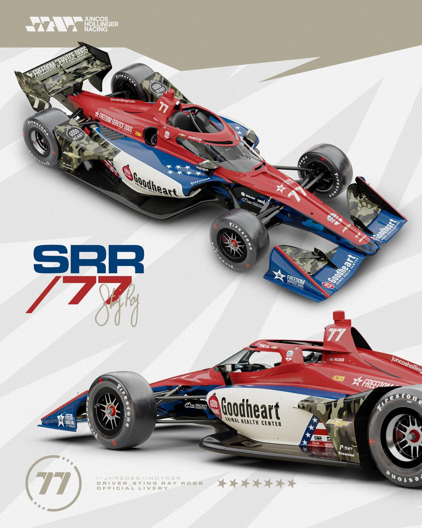 Same driver. Same partners. Bigger goals. 
@stingrayrobb Robb is back with @goodheartvet and @freedomservicedogs service dogs for 2026.