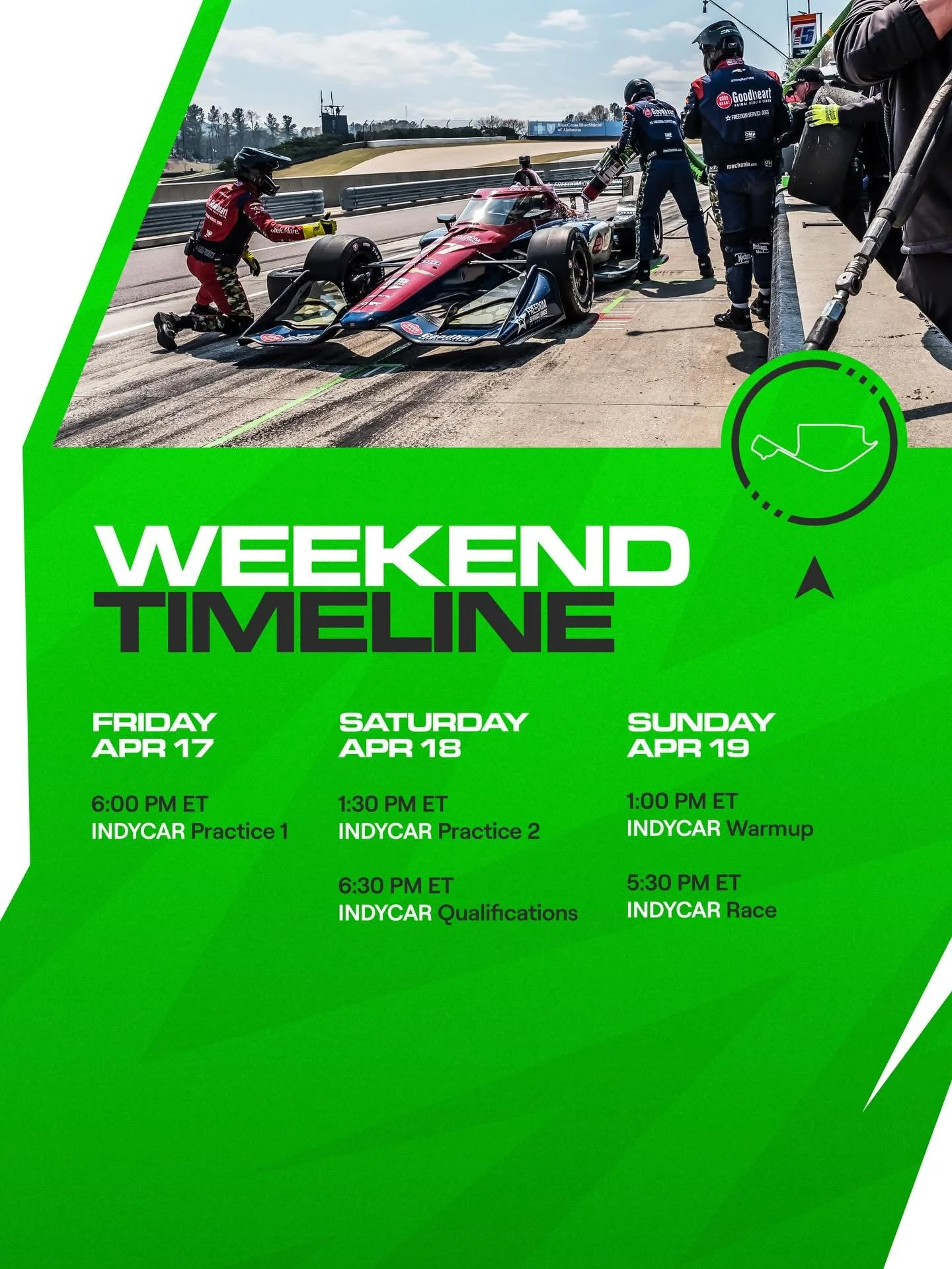 Long Beach race weekend schedule! ⏰

Time to score some solid points 💪🏼