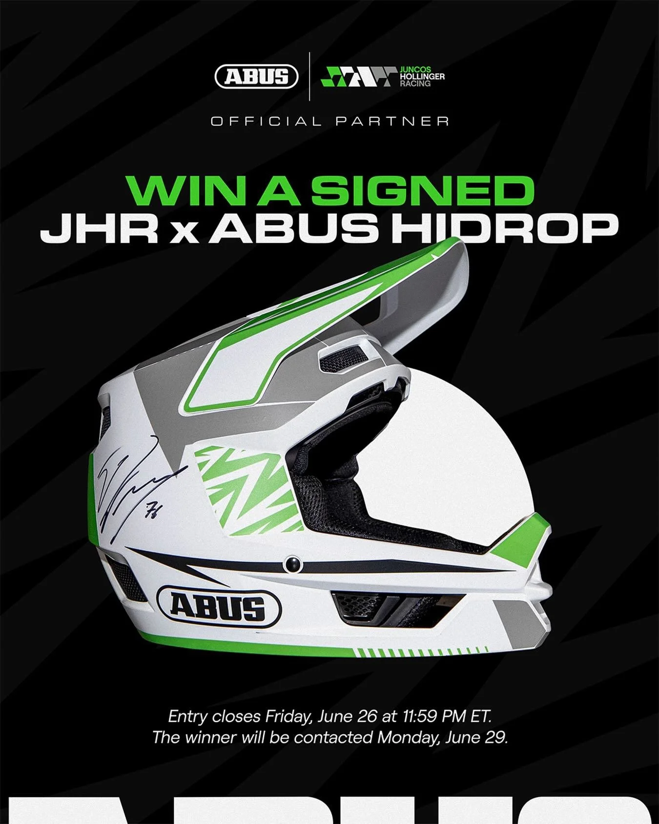 GIVEAWAY ALERT ‼️ 

As part of our recently announced partnership with @abus_cycling_usa, we&rsquo;re giving away a custom JHR x ABUS HiDrop! 

To enter:
&bull;⁠ ⁠Follow both accounts
&bull;⁠ ⁠Like this post
&bull;⁠ ⁠Tag two friends in the comment se