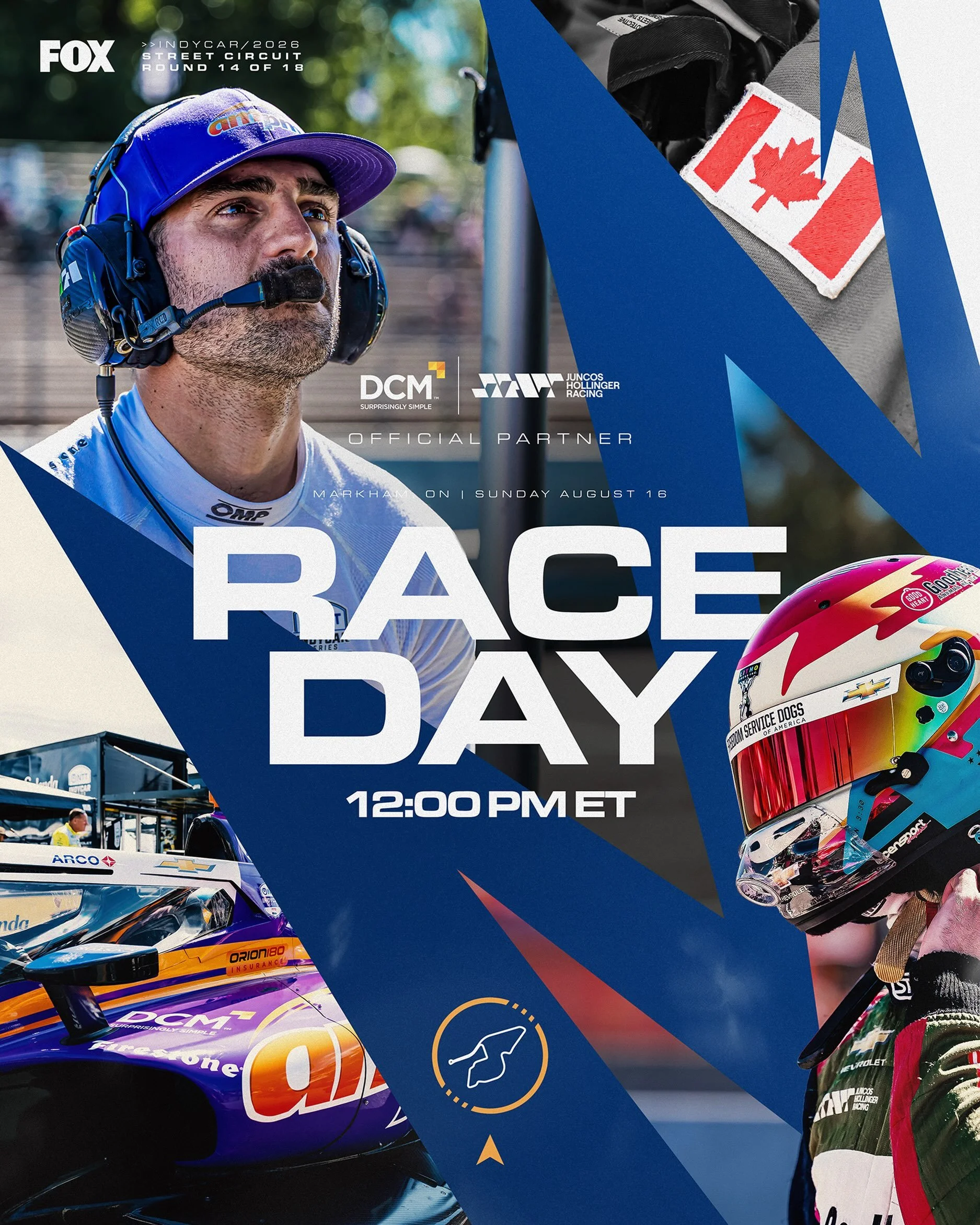 It&rsquo;s Race Day in Markham 🇨🇦🏁

Ready to close out the weekend strong 💪🏻

#GoJHR #IndyCar