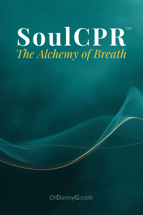 SoulCPR: The Alchemy of Breath, shown over a teal field with a flowing gold line