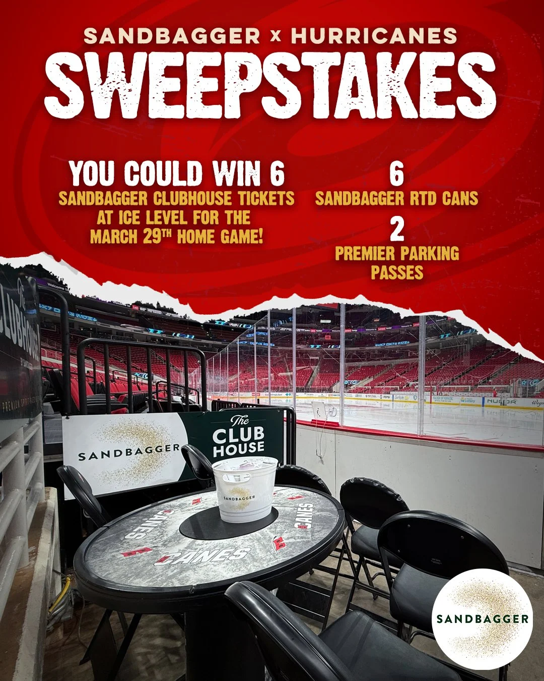 🌪️ CANES FANS, YOU COULD WIN CLUBHOUSE SEATS 🌪️ 

Ready to watch all the @canes action at ice-level? Enter for your chance to win a set of SIX tickets for the whole group to go to the March 29th home game. Plus, enjoy 2 Premier Parking passes, and 
