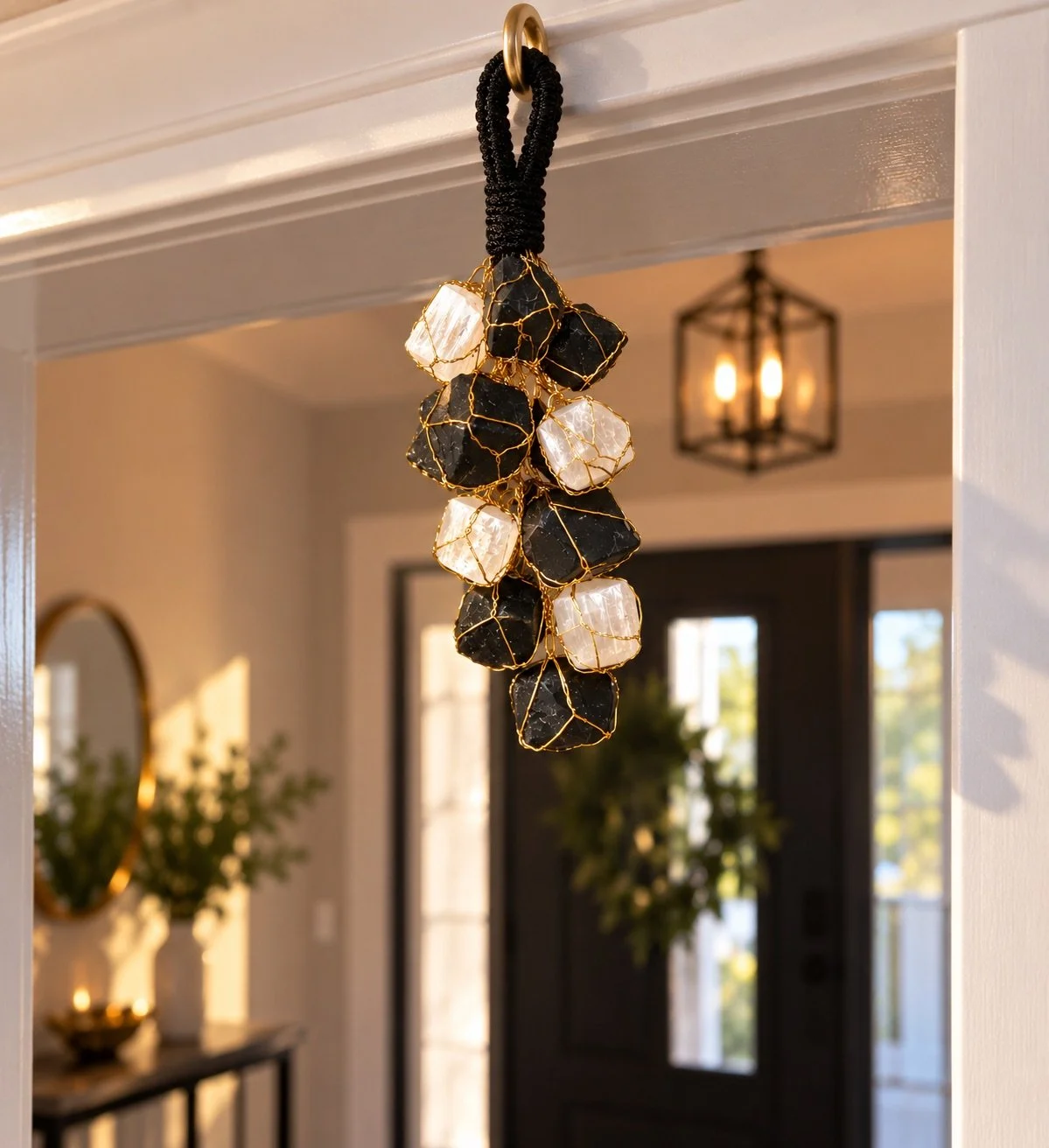 Selenite & Black Tourmaline Door Hanger