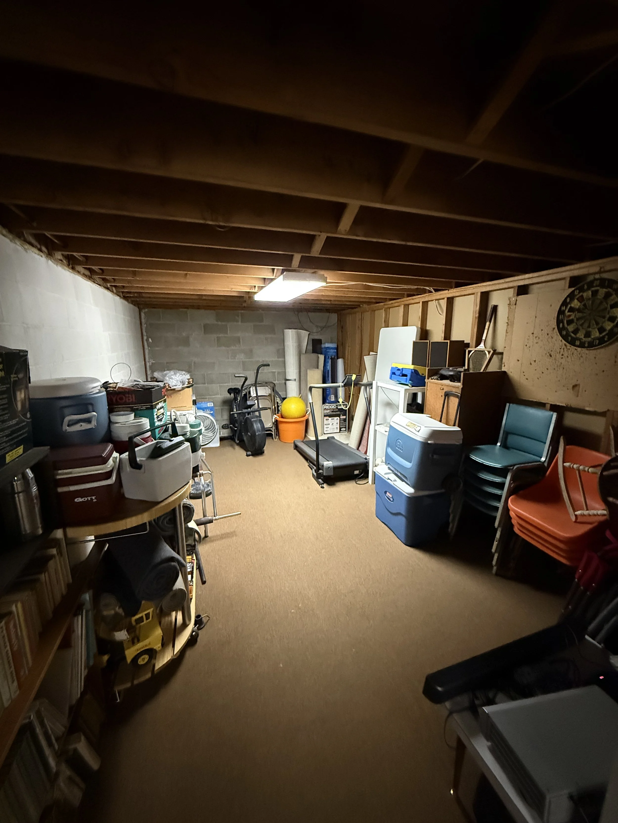 Lower level stair landing looking towards living room