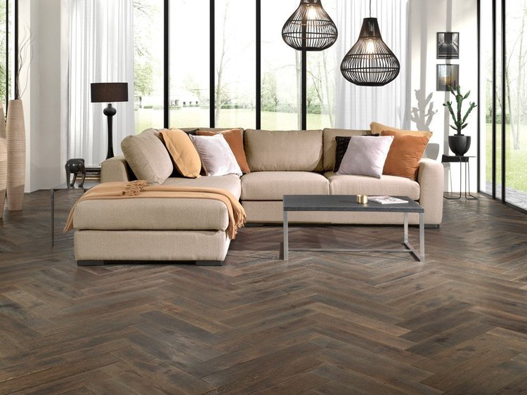 Parquet Lamett en bâton rompu et chevron