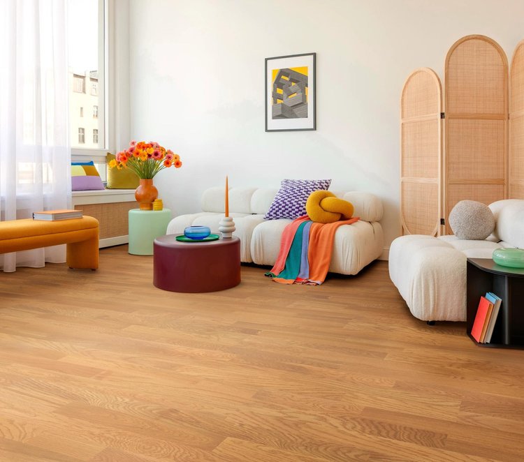 Parquet chêne BerryAlloc Les Essentiels dans un séjour (visuel BerryAlloc)