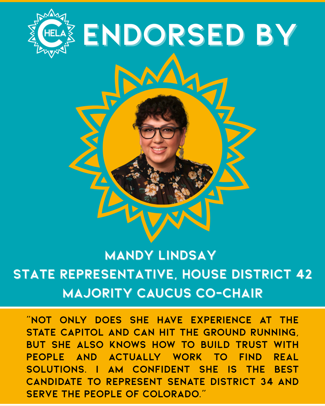 Endorses Chela Garcia Irlando