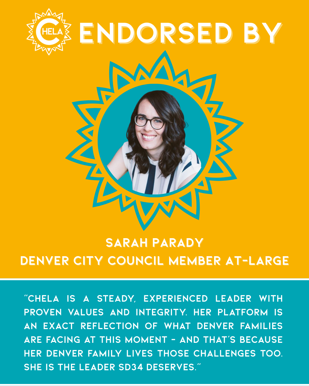 Endorses Chela For Colorado