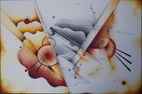 Copyright Stephen Bend 2025' expressive abstract painting reflecs the end of love - the monochromatic schizm depict love lost - an abstract painting that conveys two souls divided