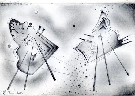 stephen bend-states of mind-abstract art-sketch-introvert-extrovert-reflection-confidence-senility