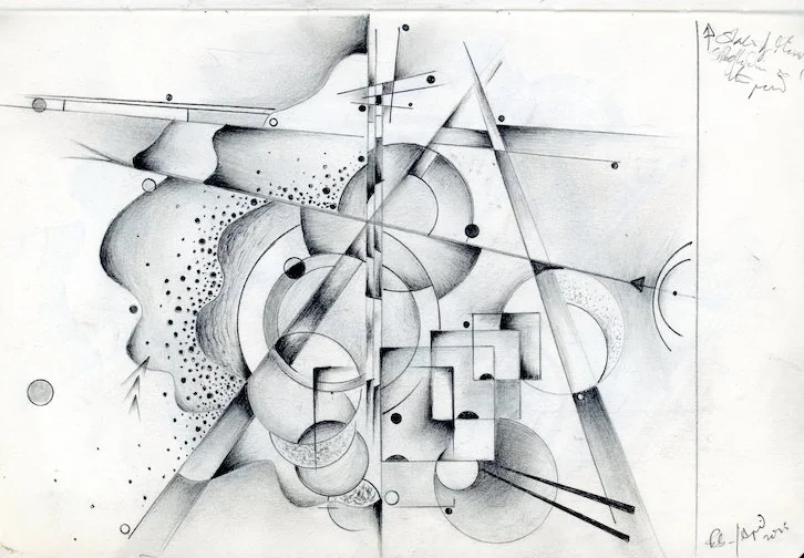 stephen bend-states of mind-abstract art-sketch-introvert-extrovert-reflection-confidence-senility-memories