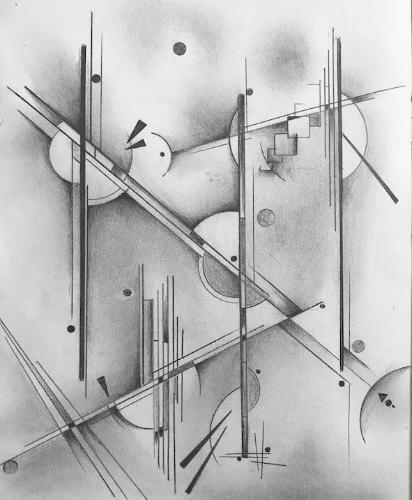 prismatic-paintaing-abstract art-stephen bend-reflections-crystal-refraction