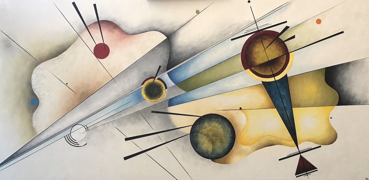 original abstract painting by Stephen Bend called WTF Going On - abstract art called Confusion-WTF Happening