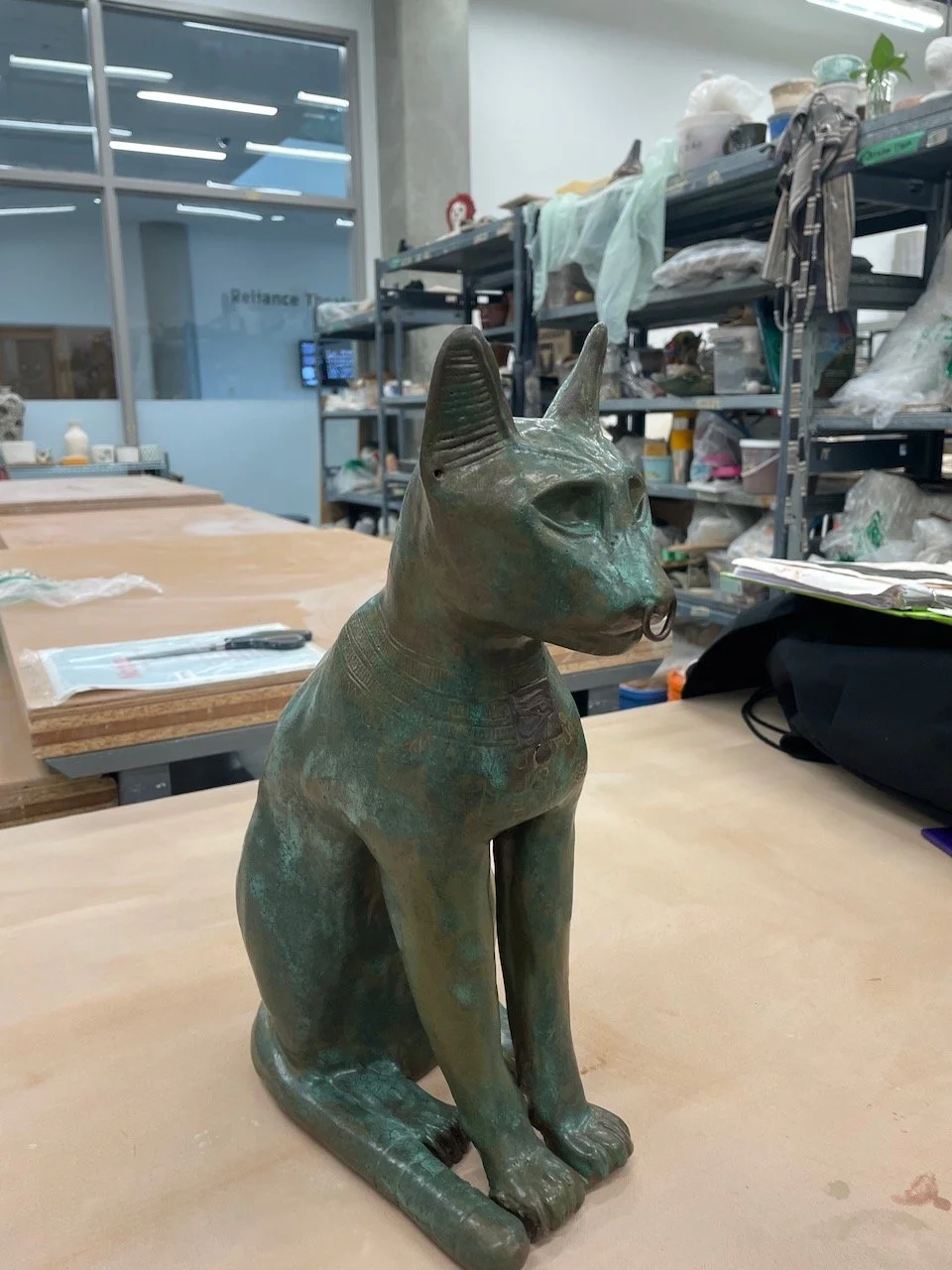 fresh out of the second firing, no jewelry yet!  The third firing was where I did the gold lustre on the nose ring. I attached the earrings with wire like in the original image