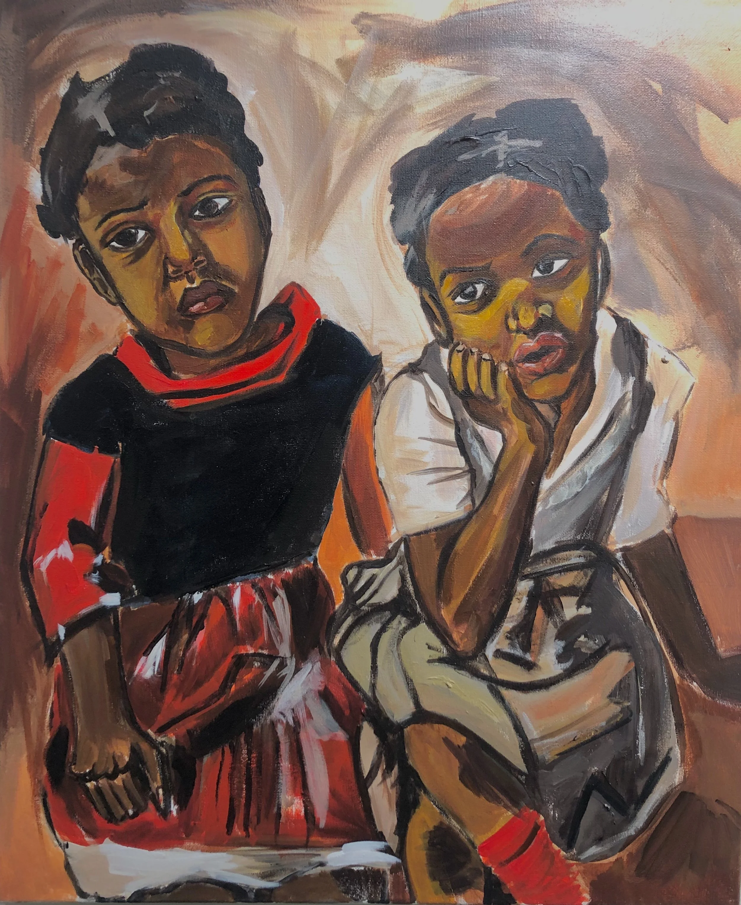 Alice Neel Replication Project- Two Girls, Spanish Harlem
2022
Acrylic on Canvas
24" x 18"